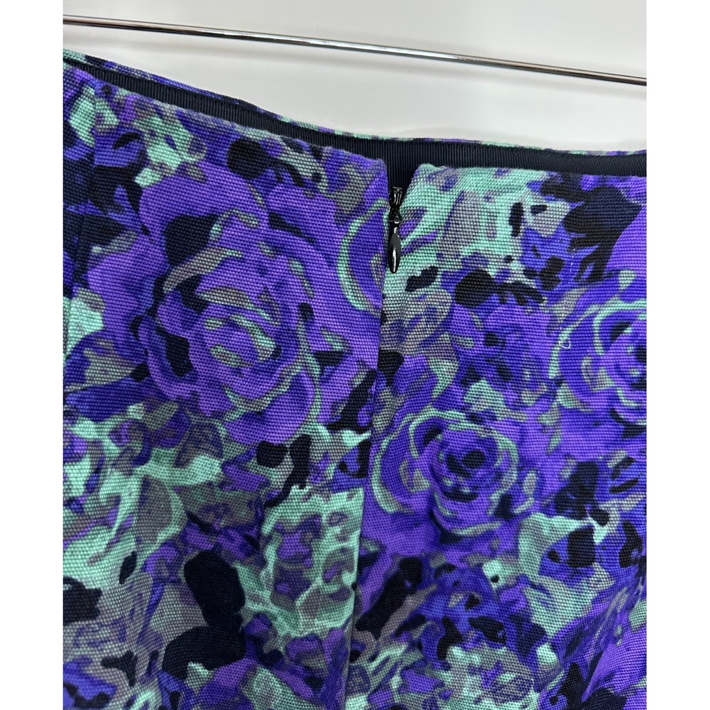 Talbots Petites Women 16P Purple Teal Floral Pencil Skirt Lyocell Cotton CN2806 - Picture 8 of 12